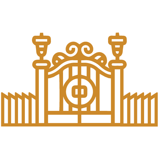 Compound wall with decorative gate